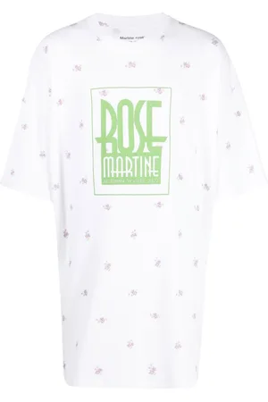 MARTINE ROSE Long-line logo-print T-shirt
