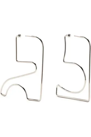 Courrèges Logo geometric earrings