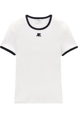 Courrèges Contrast-trim cotton T-shirt