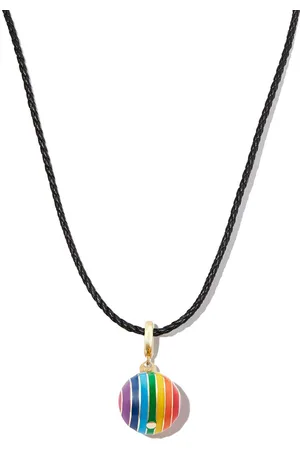Lauren Rubinski 14kt yellow rainbow-charm necklace