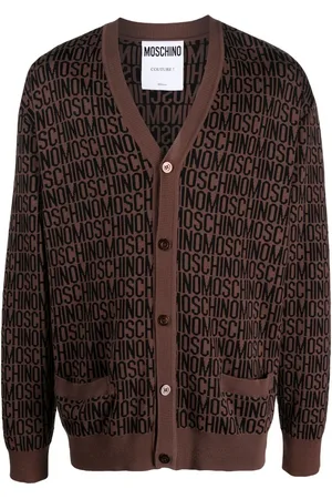 Moschino All-over logo knit cardigan