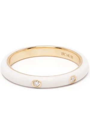 EF Collection 14kt yellow diamond and enamel ring