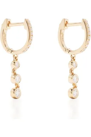 EF Collection 14kt yellow diamond huggie earring