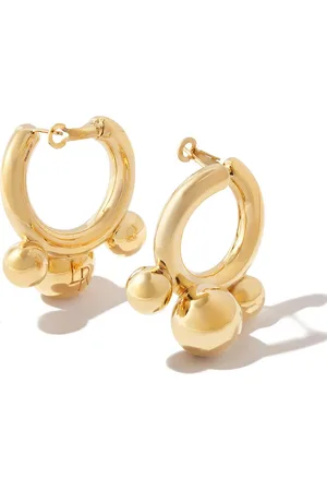 Lauren Rubinski 14kt yellow 3-Ball hoop earrings