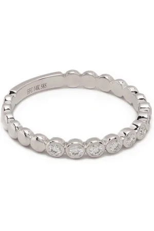 EF Collection 14kt white gold diamond stack ring