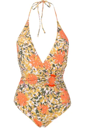 CLUBE BOSSA Floral-print halterneck swimsuit