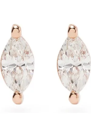 EF Collection 14kt rose gold marquise diamond stud earrings