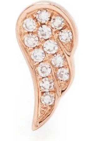 EF Collection 14kt rose gold Angel Wing diamond stud earring