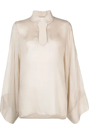 By Malene Birger Long-sleeve scoop-neck blouse