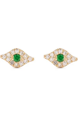 EF Collection 14kt yellow Evil Eye stud earring
