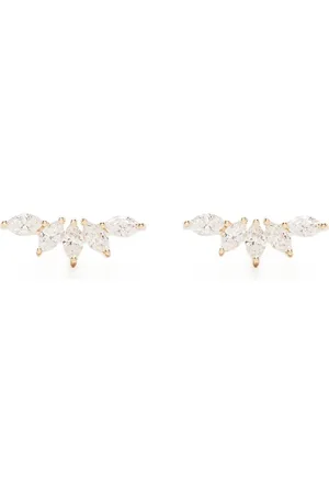 EF Collection 14kt yellow Fan diamond earring