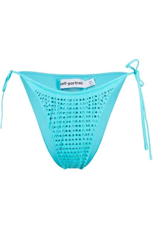 Self-Portrait Crystal-embellished bikini bottoms