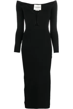 Roland Mouret V-neck long-sleeved maxi dress