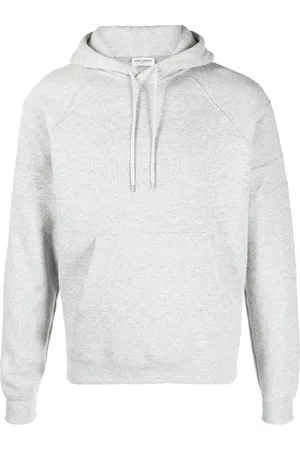 Saint Laurent Embroidered-logo cotton hoodie