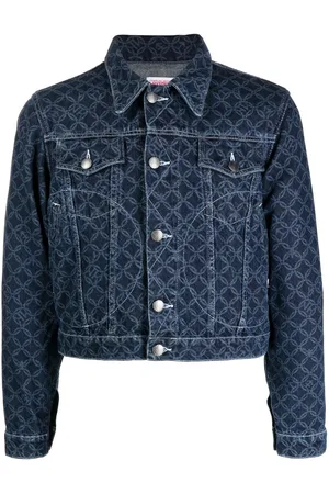 Charles Jeffrey Loverboy Etchen-print denim jacket