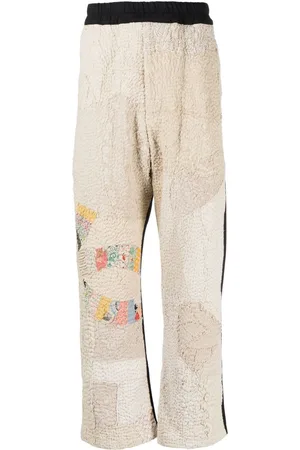 BY WALID Patchwork design trousers