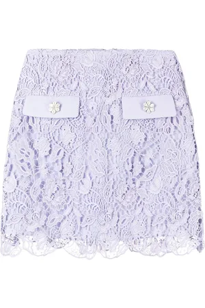 Self-Portrait Lace-overlay miniskirt
