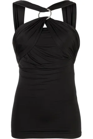 The Attico Ruched halterneck dress
