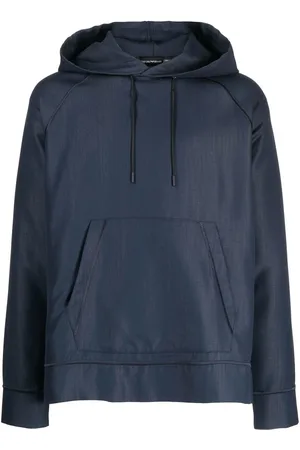 Emporio Armani Textured-finish drawstring hoodie