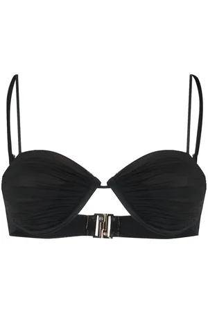 Self-Portrait Gathered underside bikini top