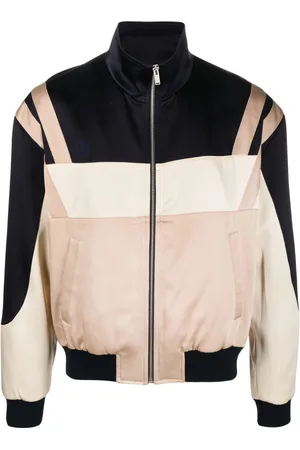 Saint Laurent Panelled zip-up bomber jacket