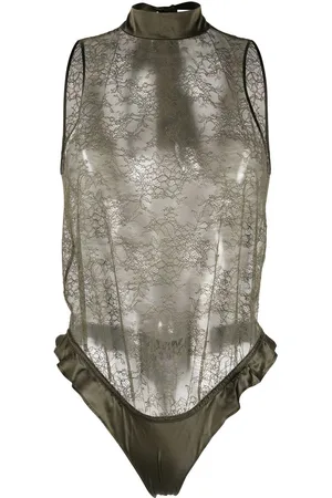 MAISON CLOSE Rear tie-fastening lace body