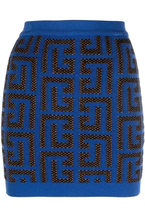 Balmain Monogram-pattern miniskirt