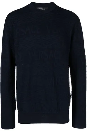 VERSACE Logo jacquard woollen jumper