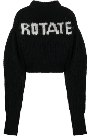 ROTATE Logo-print puff-sleeve jumper