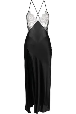 MAISON CLOSE Rendez-Vous lace-detail silk dress