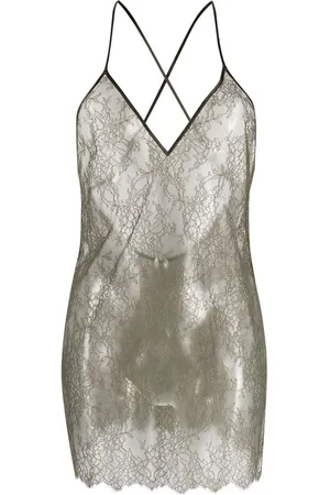 MAISON CLOSE Sheer lace-detail dress