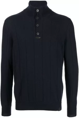 BRIONI Roll neck button-front cashmere jumper