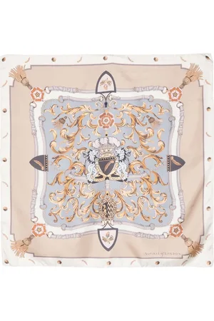 ASPINAL OF LONDON Logo-print silk scarf