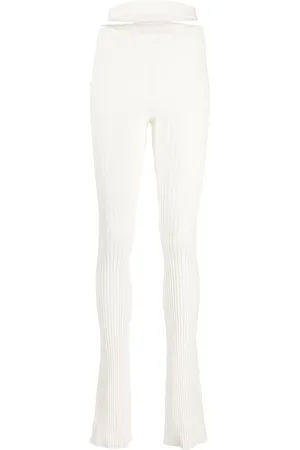 ANDREADAMO Cut-out waist ribbed trousers