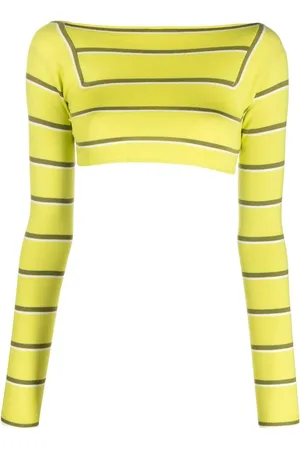 Puccini Stripe-jacquard wool cropped top