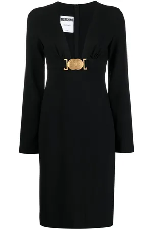 Moschino Logo-plaque long-sleeved dress