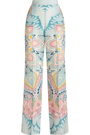 Etro Paisley-print satin-finish trousers