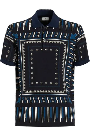 Etro Geometric-print cotton polo shirt