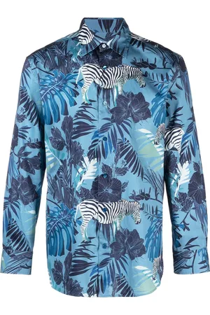 Etro Leaf-print long-sleeve shirt
