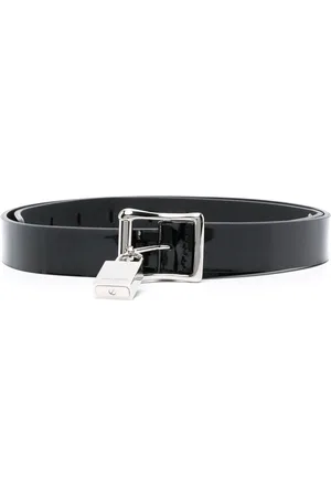 Saint Laurent Patent leather padlock leather belt
