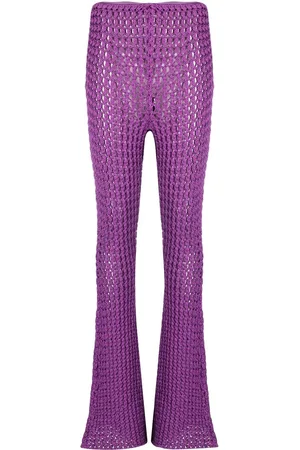 Moschino Crochet-knit flared trousers