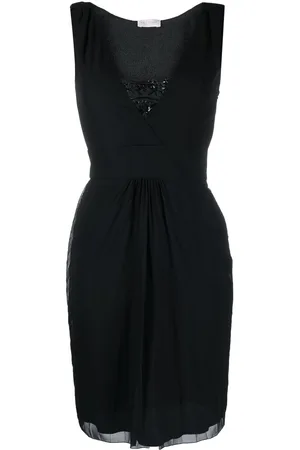 VALENTINO GARAVANI 1990s lace-detailing sleeveless dress
