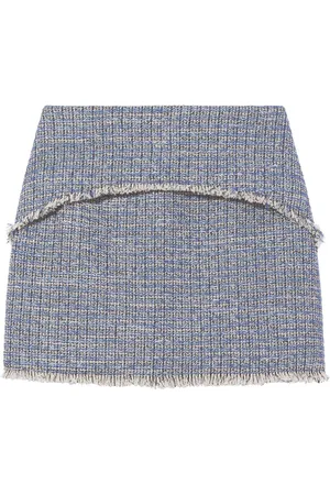 Proenza Schouler Frayed-hem tweed mini skirt