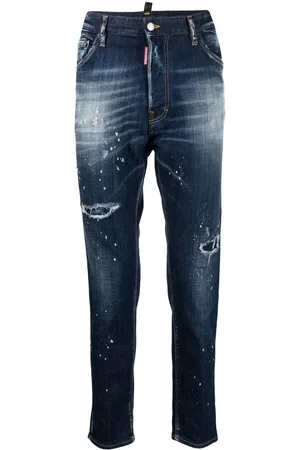 Dsquared2 Paint-splatter ripped skinny jeans