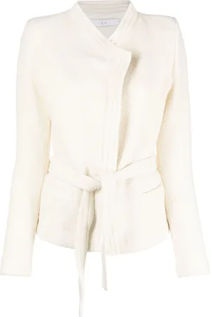IRO Embossed-finish belted jacket