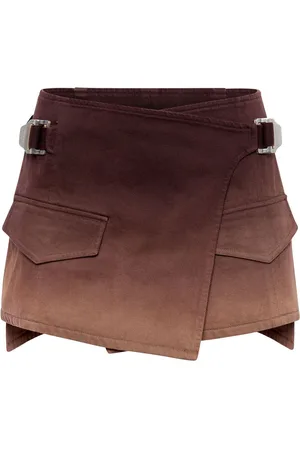 DION LEE Ombré denim mini wrap skirt