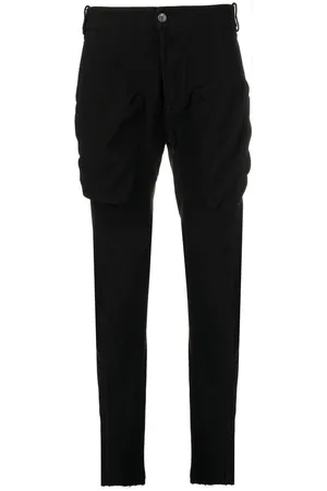MASNADA Waffle-effect cotton slim trousers