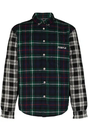 Purple Brand Plaid logo quilted shirt