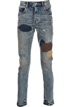 Purple Brand Patchwork low-rise slim jeans