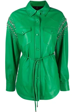 Philipp Plein Stud-embellished leather shirt